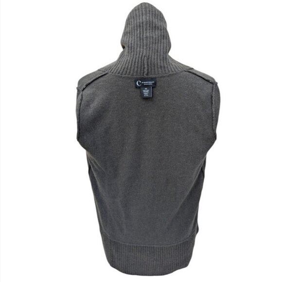 C by Bloomingdales 2PLY 100% Cashmere Cardigan Sweater Grey Ribbed Knit Trim XS - Picture 5 of 6